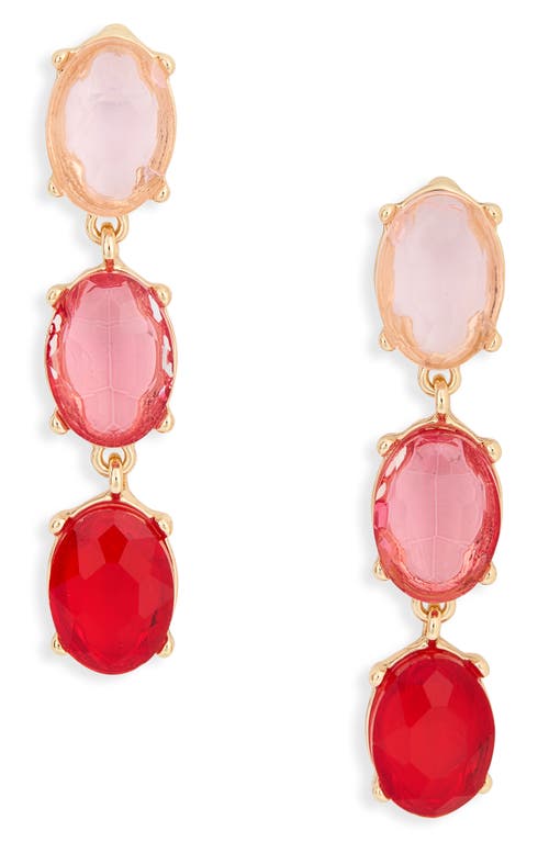 Leith Triple Drop Earrings In Pink