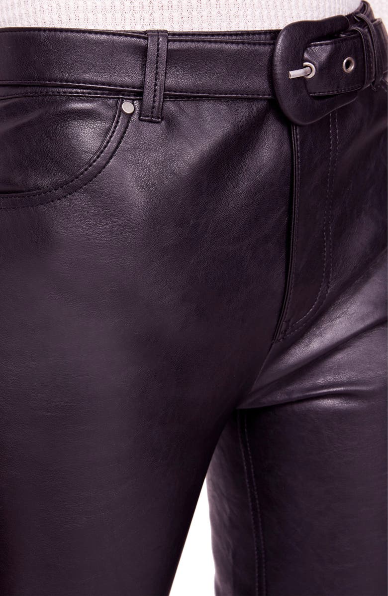 Free People Belted Faux Leather Skinny Pants, Alternate, color, 