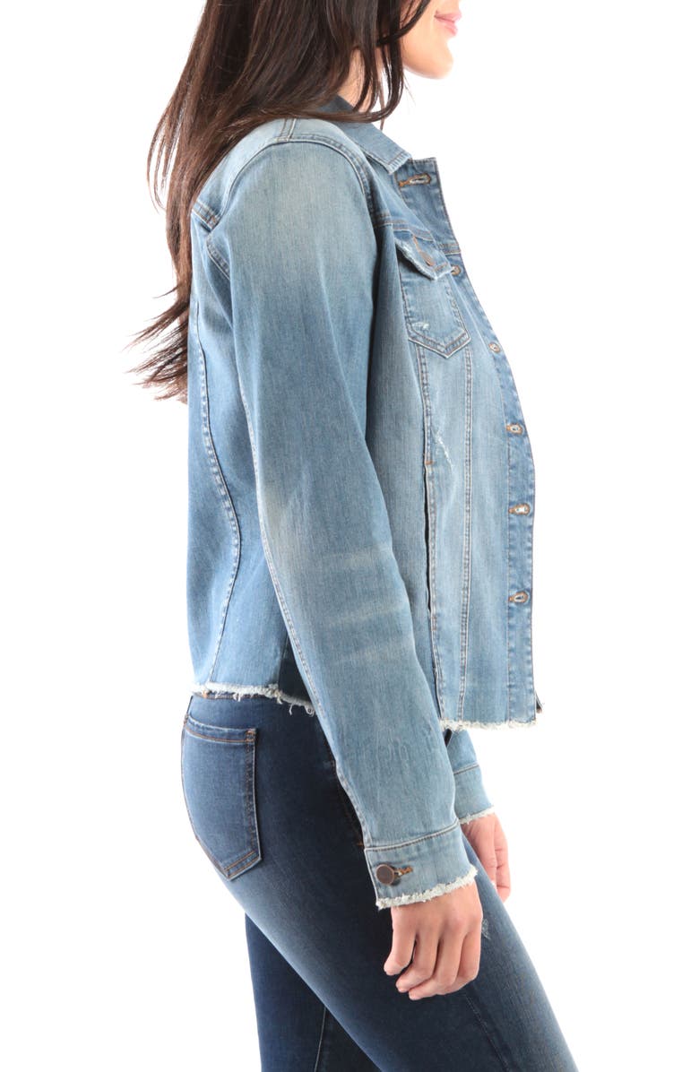 KUT from the Kloth Arielle Frayed Denim Jacket, Alternate, color, 
