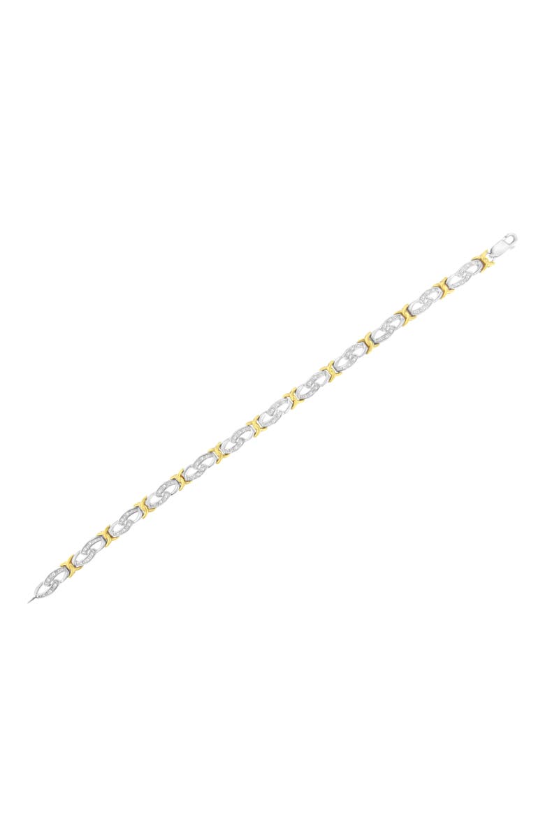 Haus of Brilliance 10k Yellow Gold Plated Silver 1/4 cttw Diamond Infinity and X Link Bracelet, Alternate, color, Yellow