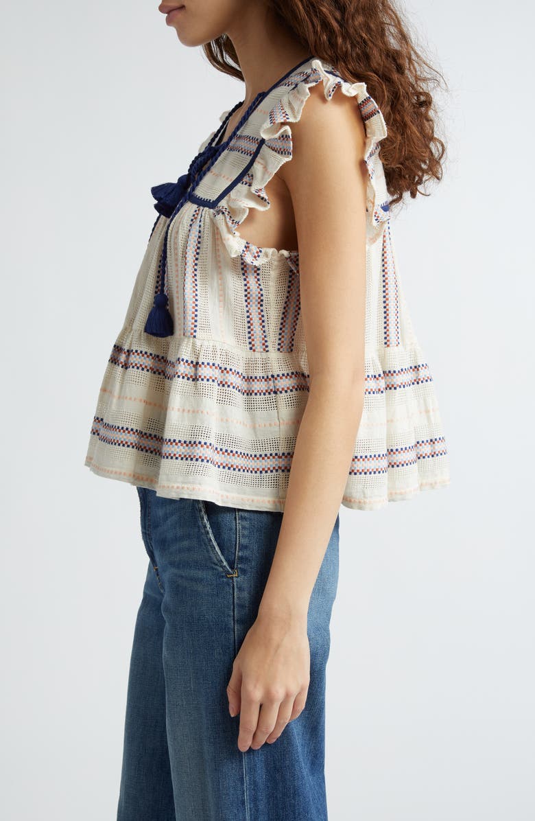 MILLE Chelsea Ruffle Cotton Blend Top, Alternate, color,