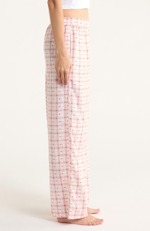 Open Edit Print Flannel Boxer Pajama Pants In Pink