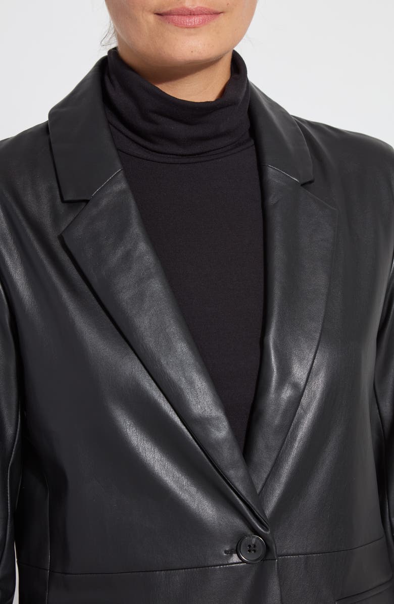 Lysse 'Lyssentials Faux Leather Blazer, Alternate, color, Black
