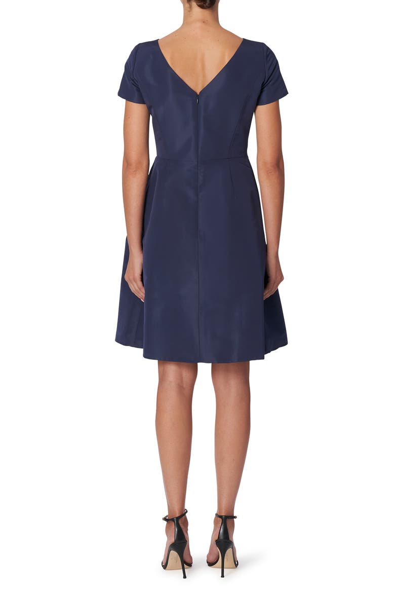Beatuea Neck Silk A-Line Dress, Alternate, color, MIDNIGHT