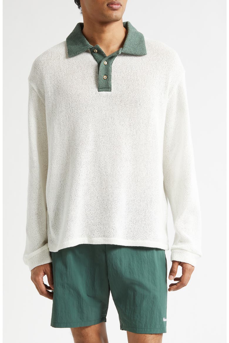 Knit Cotton Rugby Polo, Main, color, OFF-WHITE