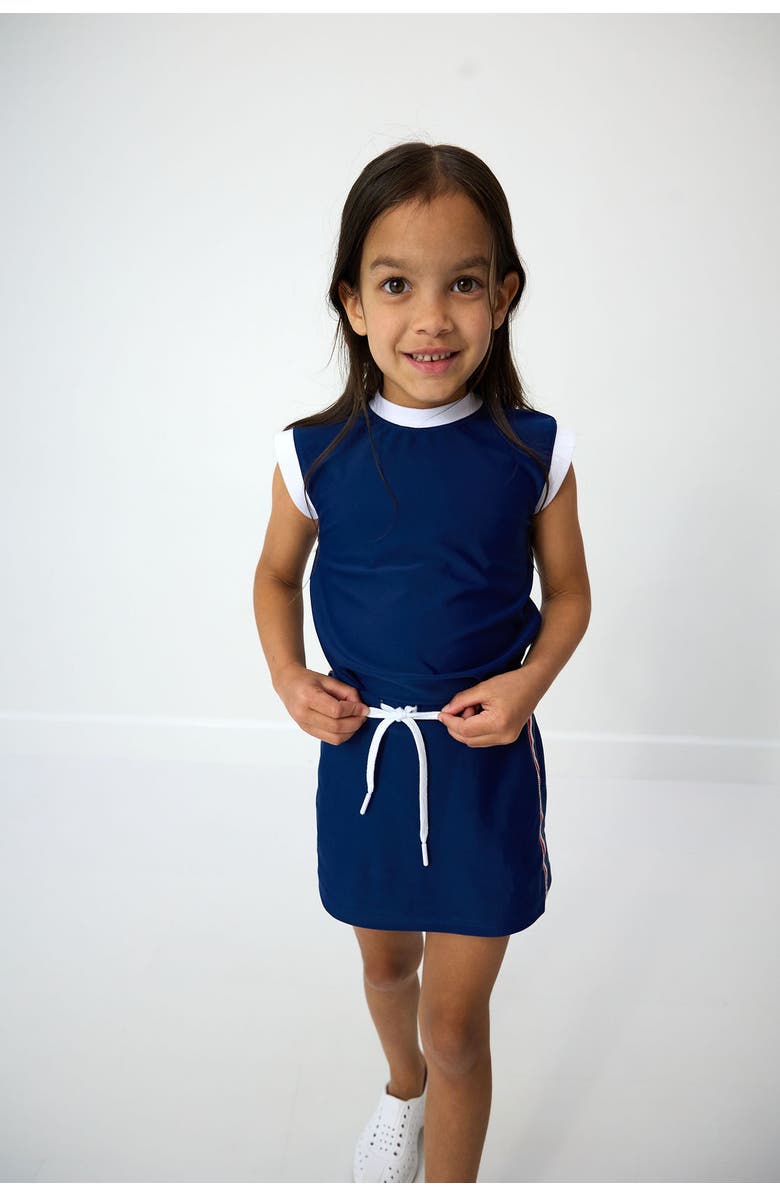 Courtside Kids Girls Trimmed Tank, Alternate, color, Navy