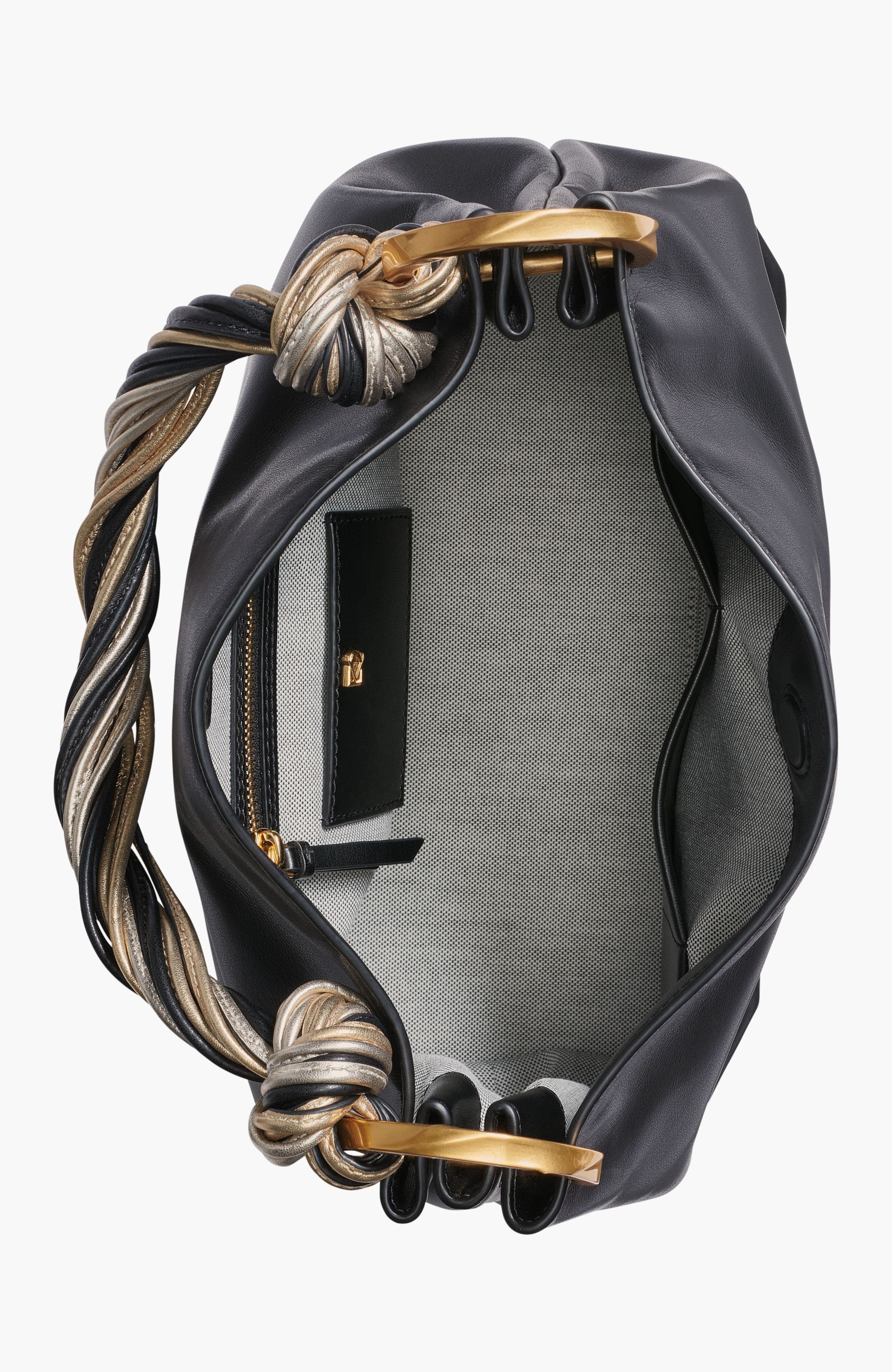 Donna Karan New York Glenwood Small Shoulder, Alternate, color, Black/Gold