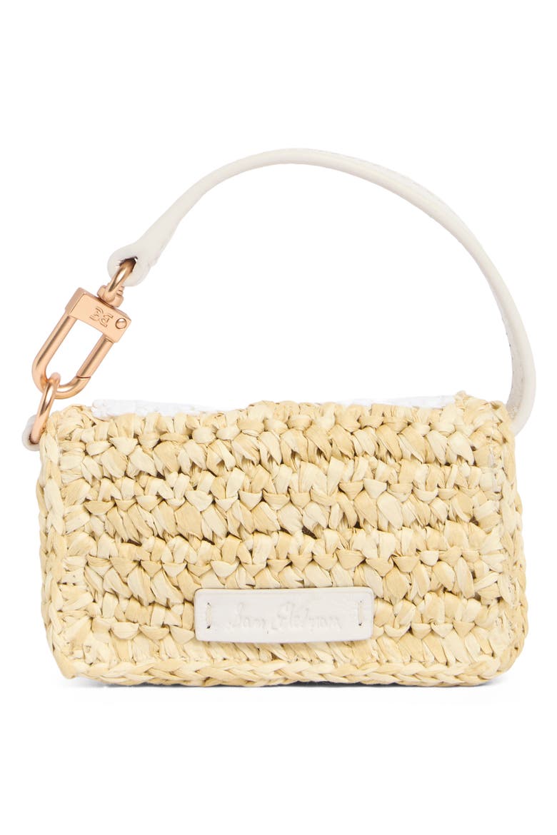 Lynn Mini Raffia & Leather Wallet, Alternate, color, NATURAL