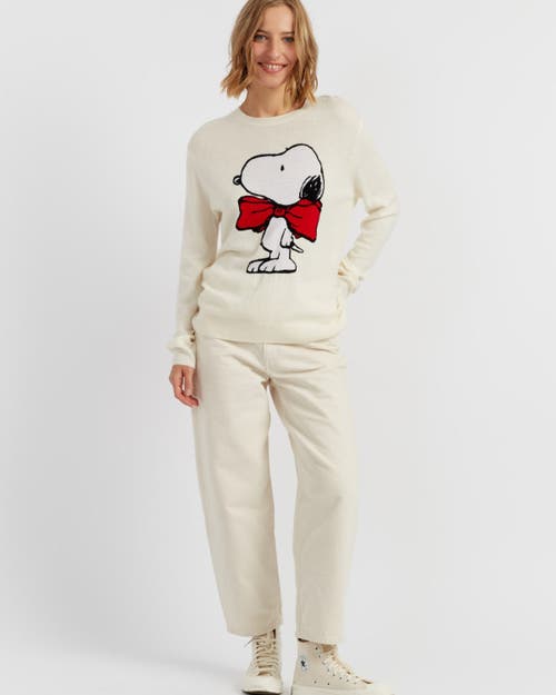 Chinti & Parker Wool-cashmere Bow Tie Snoopy Sweater In Neutral