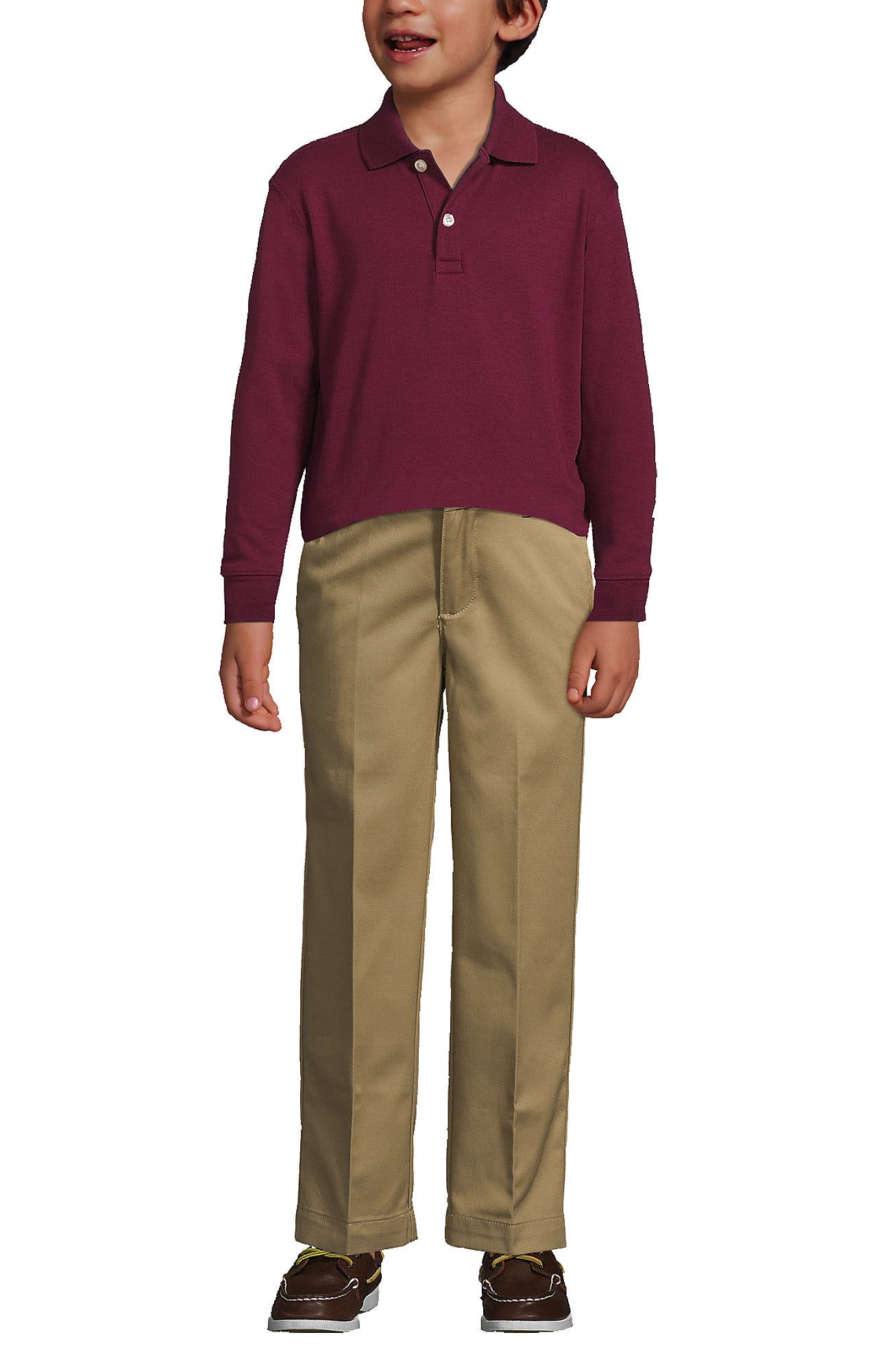 Lands' End School Uniform Kids Long Sleeve Interlock Polo Shirt | Nordstrom