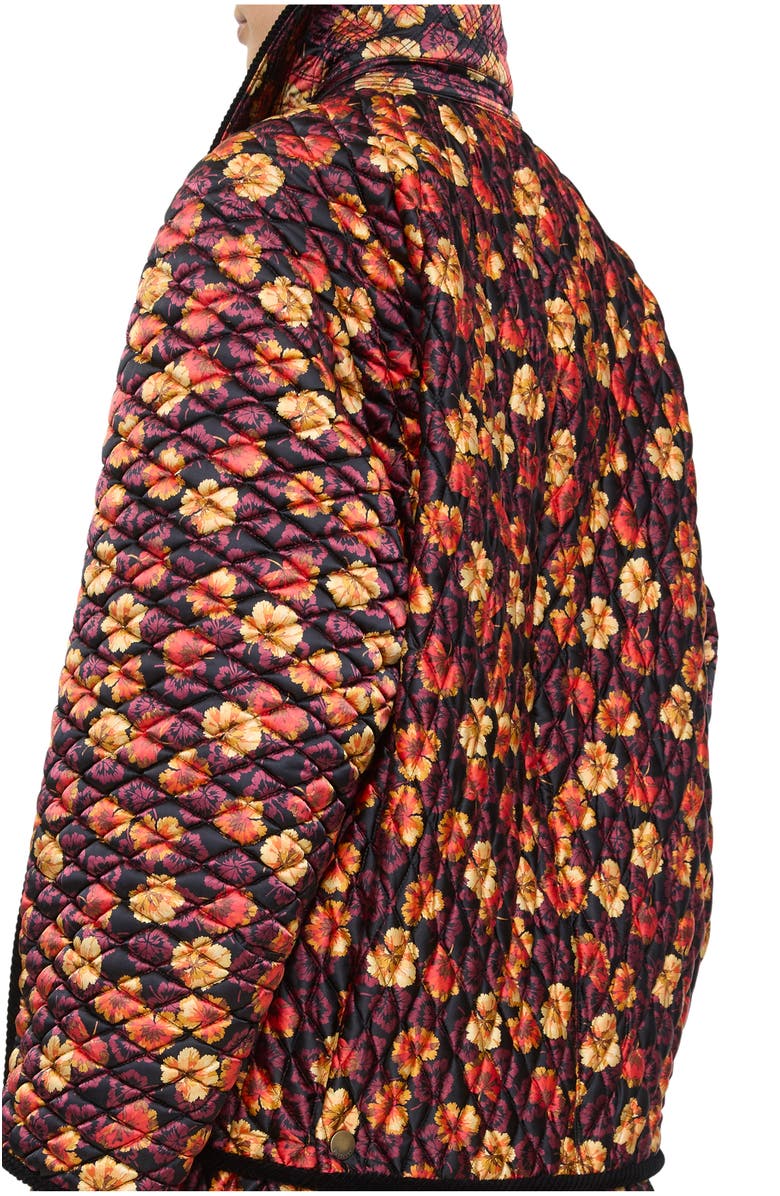 Burberry Geranium Leaf Quilted Nylon Floriston Jacket, Main, color, Poppy Red