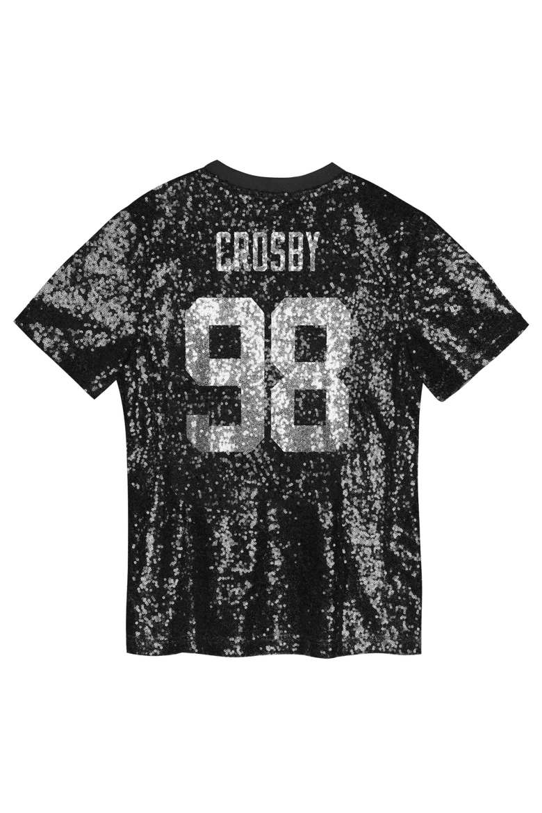 Girls Youth Maxx Crosby Black Las Vegas Raiders Sequin V-Neck Fashion Jersey, Alternate, color, Black