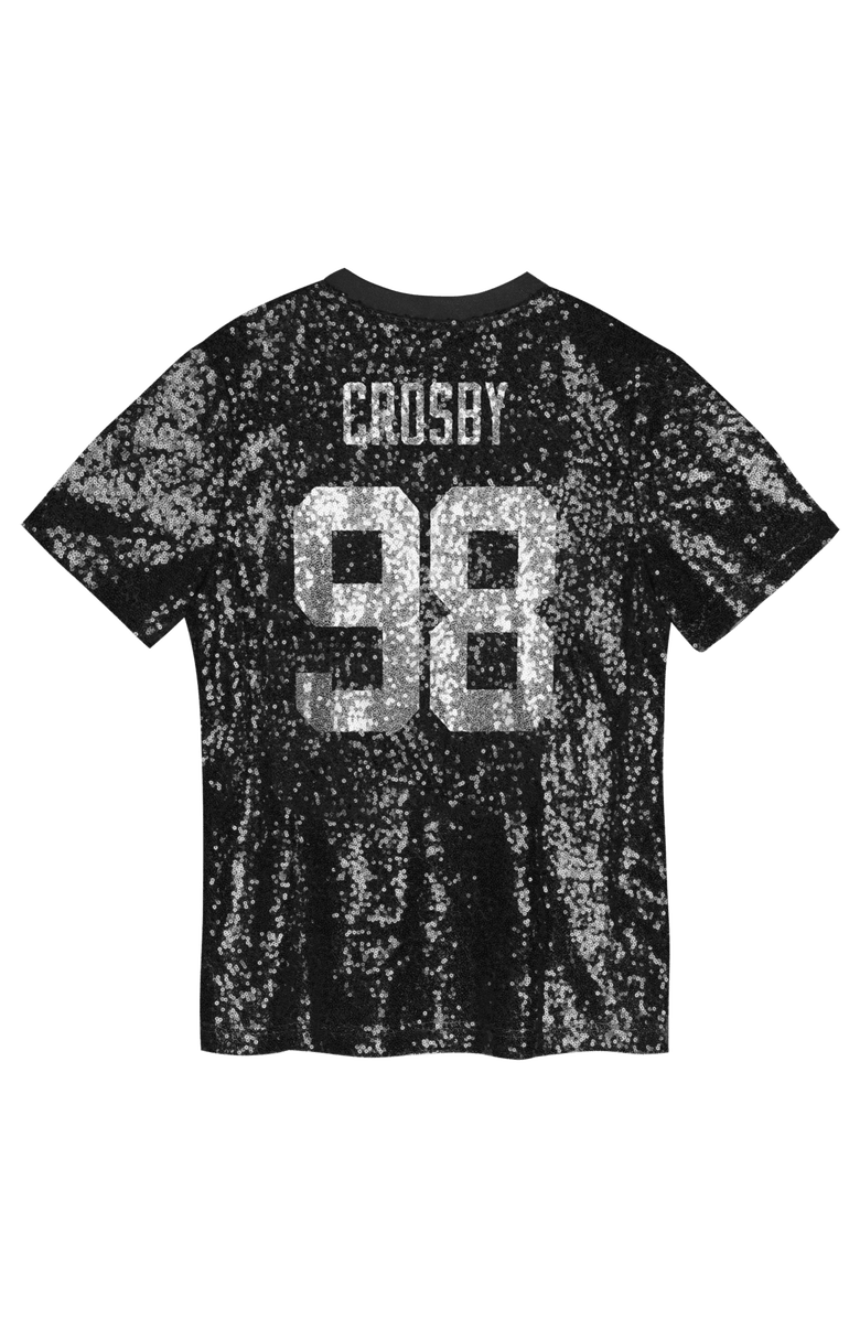 Outerstuff Girls Youth Maxx Crosby Black Las Vegas Raiders Sequin V-Neck Fashion Jersey, Alternate, color, Black