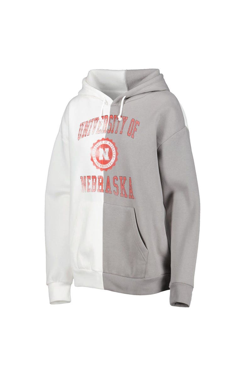 GAMEDAY COUTURE Women's Gameday Couture Gray/White Nebraska Huskers Split Pullover Hoodie, Alternate, color, White