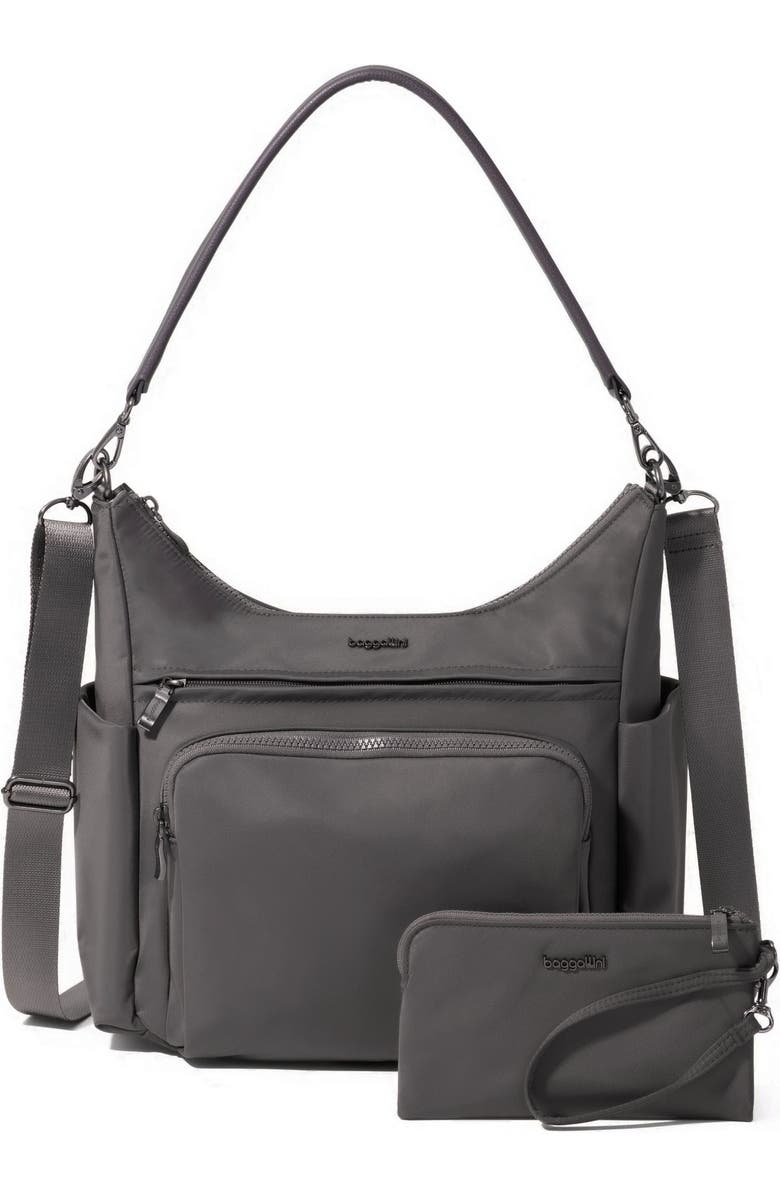 BAGGALLINI Nolita Convertible Hobo, Main, color, Smoke Twill