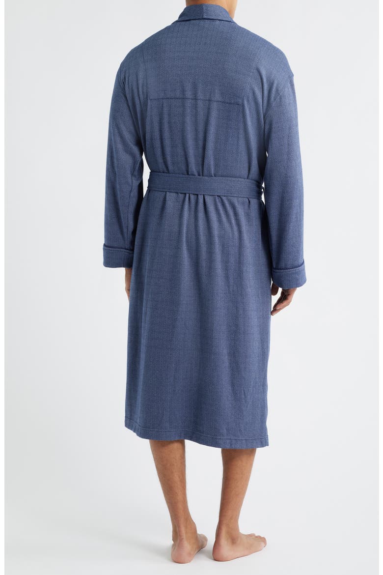 Herringbone Twill Robe, Alternate, color, NAVY/ TEMPEST/ CRUISE