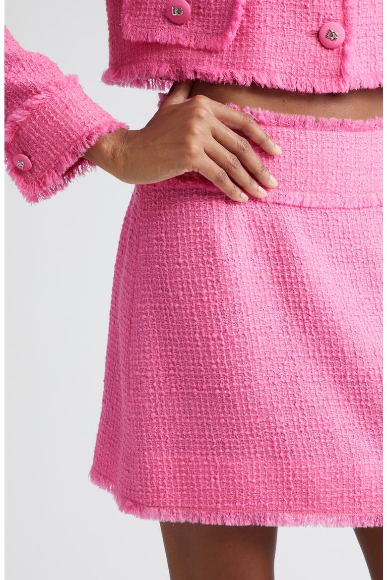 Rashel Tweed Miniskirt, Alternate, color, ROSA