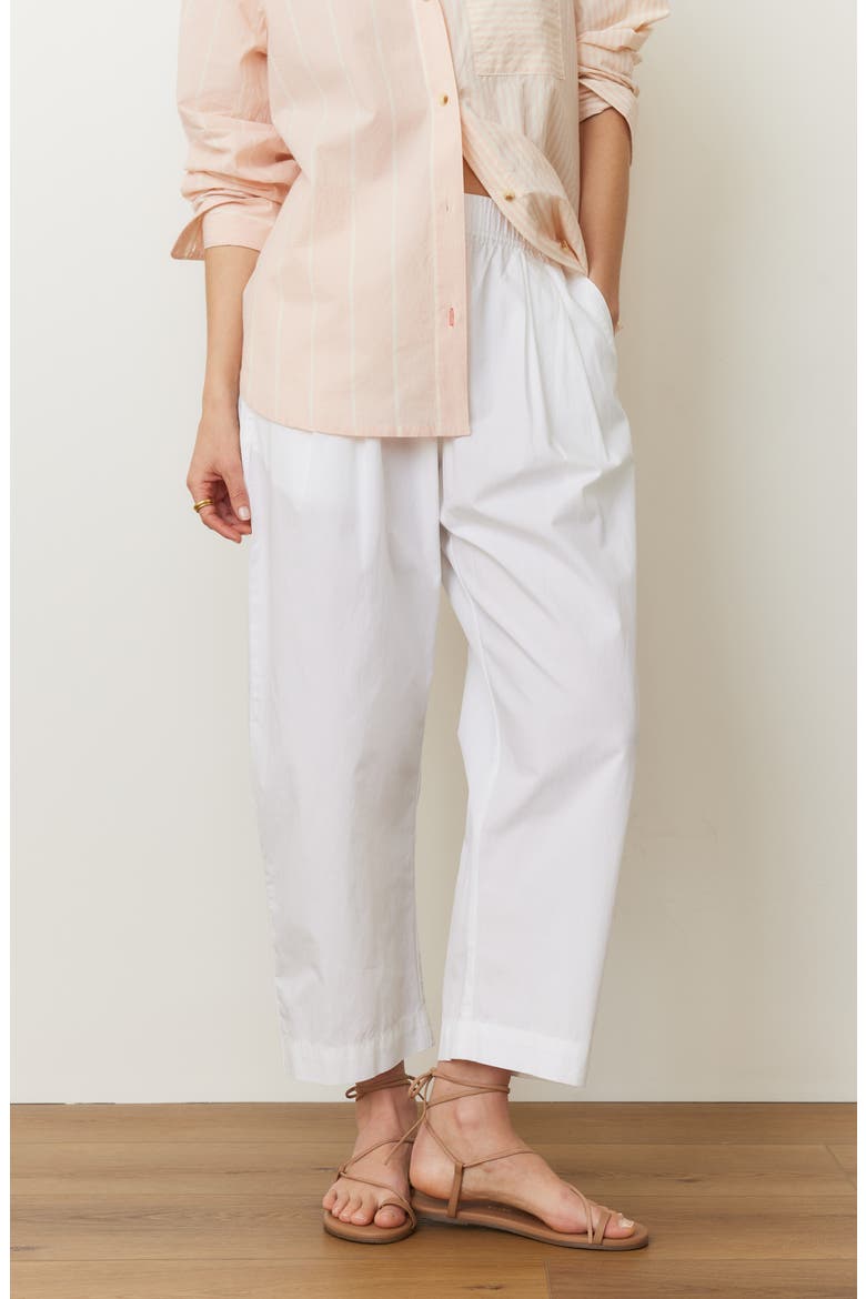 Kyra Straight Leg Poplin Pants, Alternate, color, WHITE