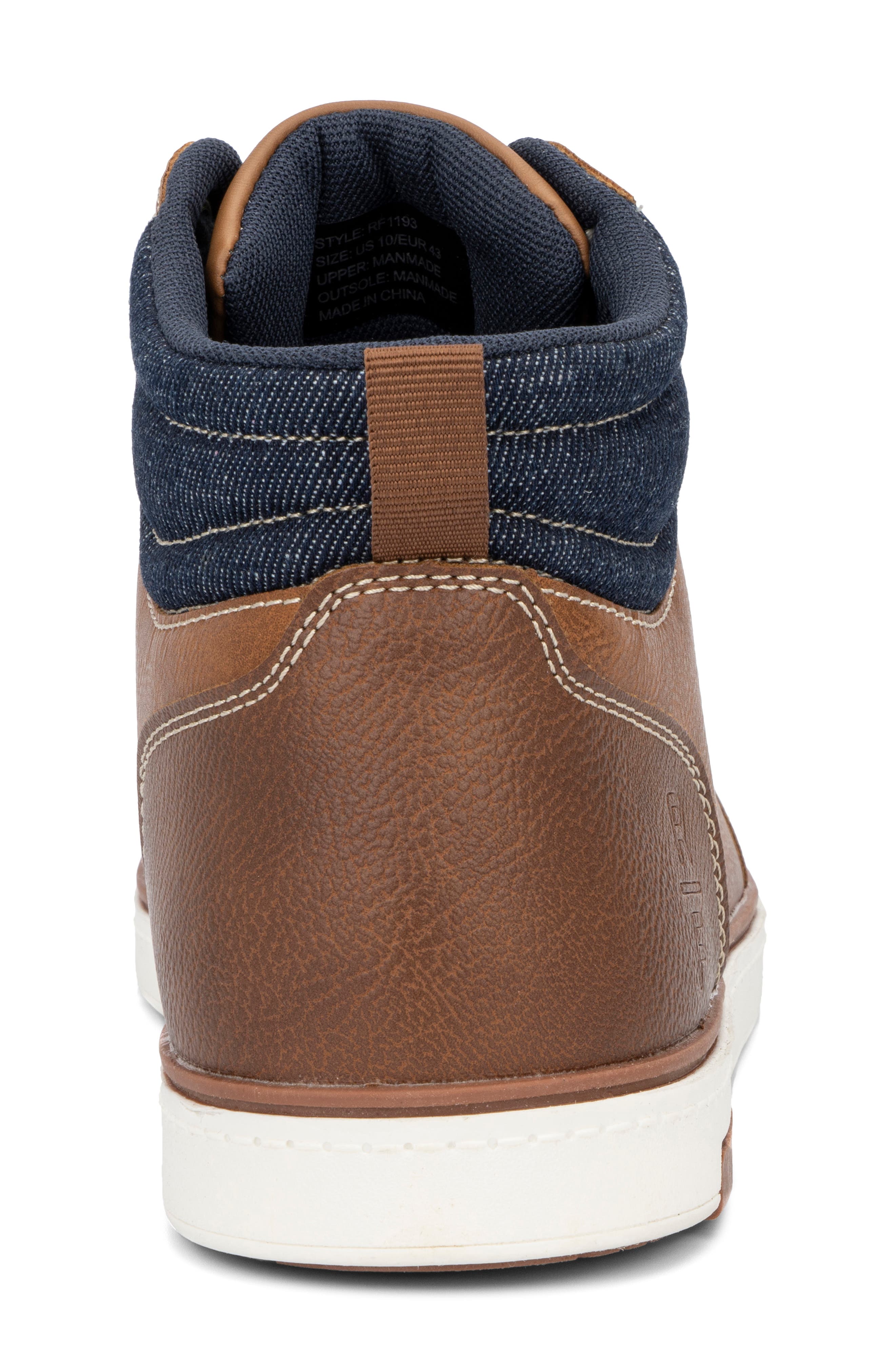 RESERVE FOOTWEAR Deion Mid Sneaker, Alternate, color, Cognac