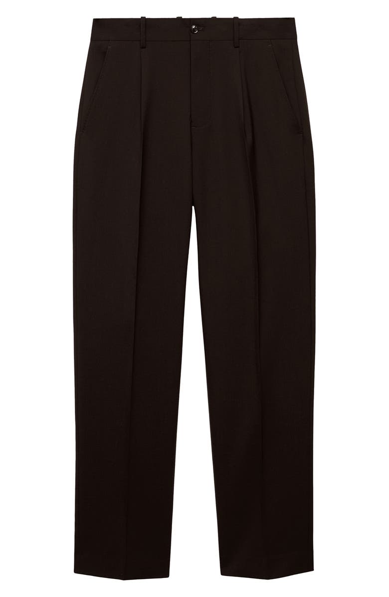 MANGO Slim Fit Pleated Wool Dress Pants, Alternate, color, 
