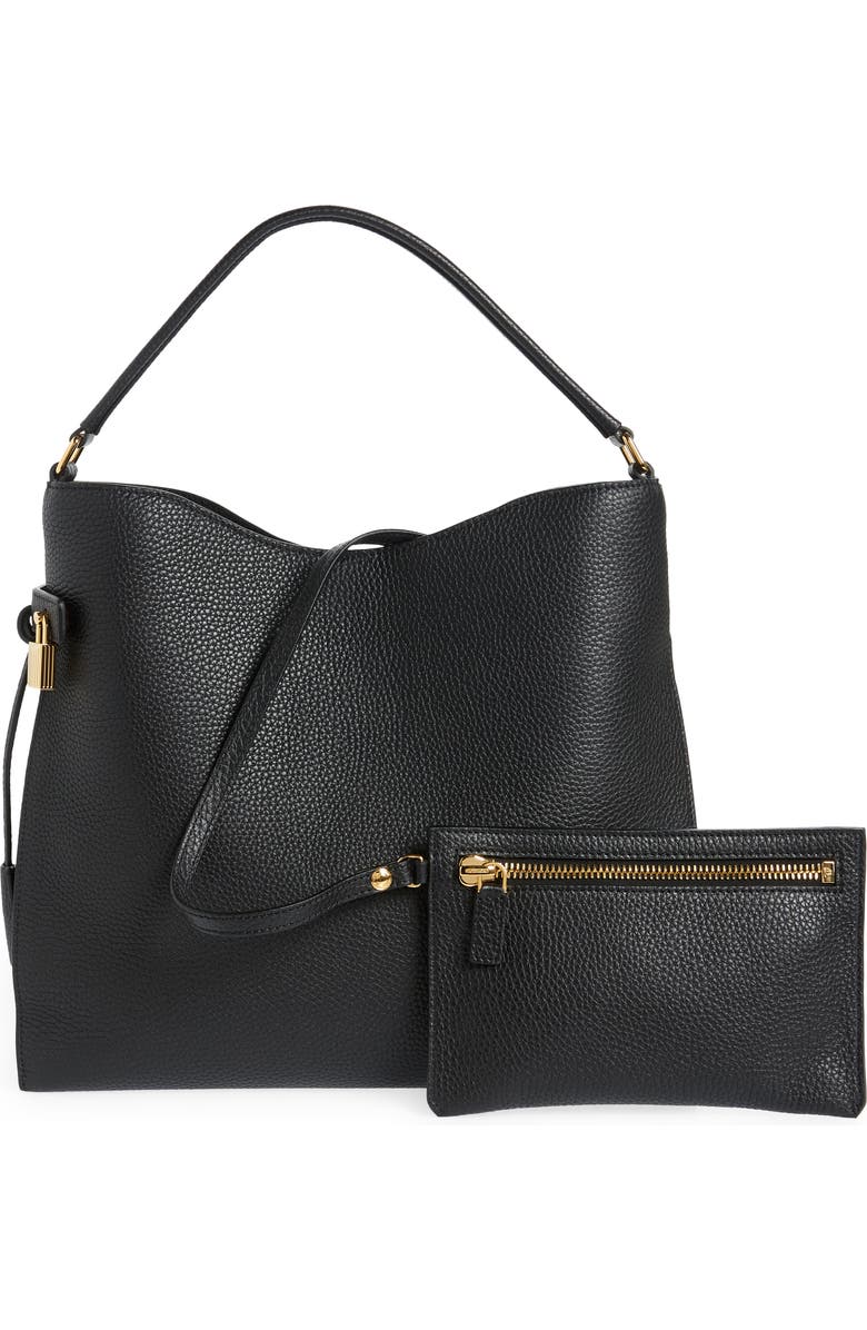 TOM FORD Small Alix Grain Leather Hobo Bag, Alternate, color,