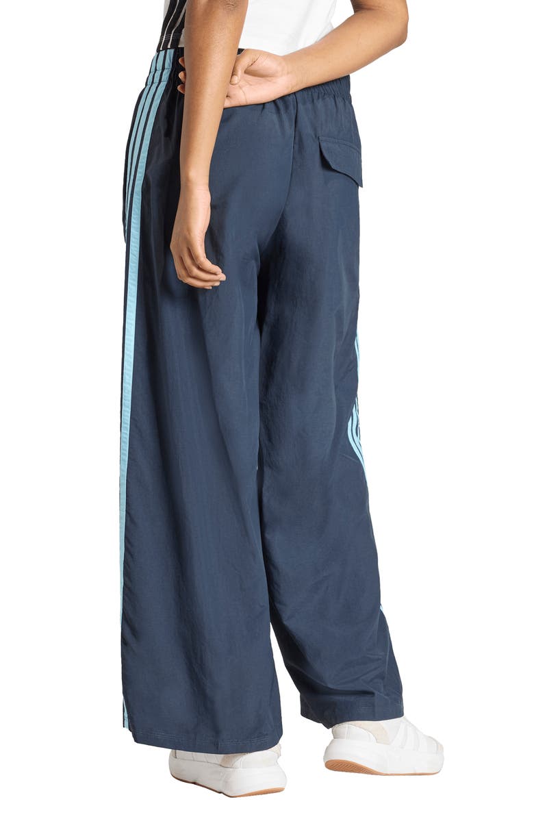 adidas 3-Stripe Wide Leg Track Pants, Alternate, color, Night Navy/ Icey Blue