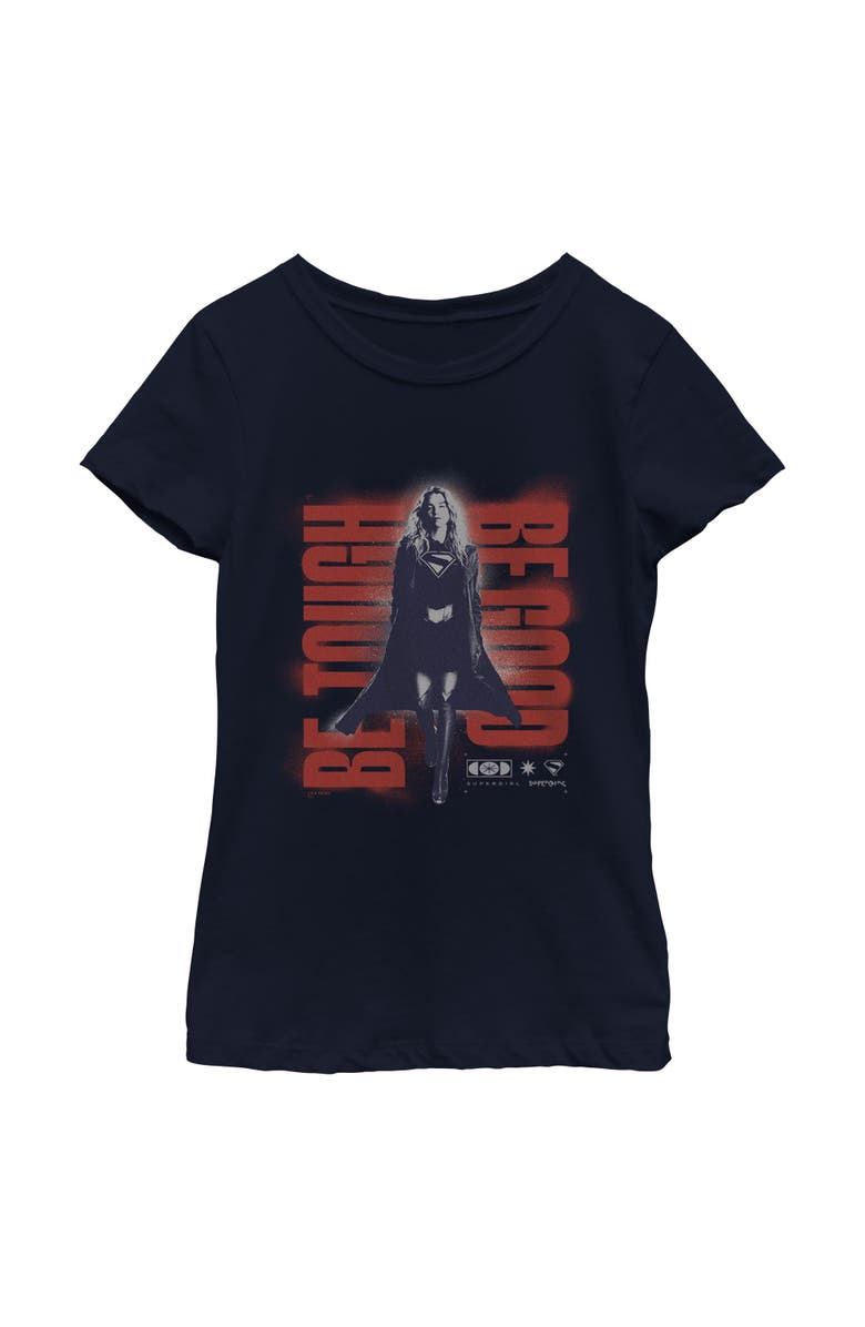 Supergirl Girl's Supergirl Kara Be Tough Graphic T-Shirt, Main, color, Navy Blue