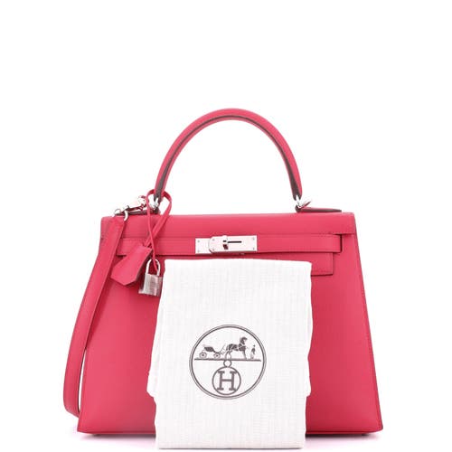 Pre-owned Hermes Hermes Kelly Handbag Pink Epsom With Palladium Hardware 28 In Pink