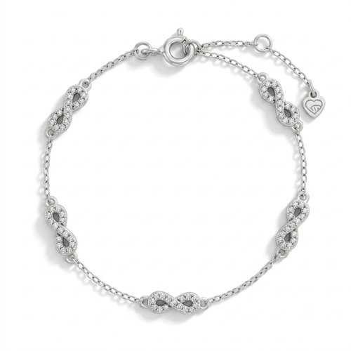 In Season Jewelry Babies'  Cz Infinity Girls Bracelet In Metallic