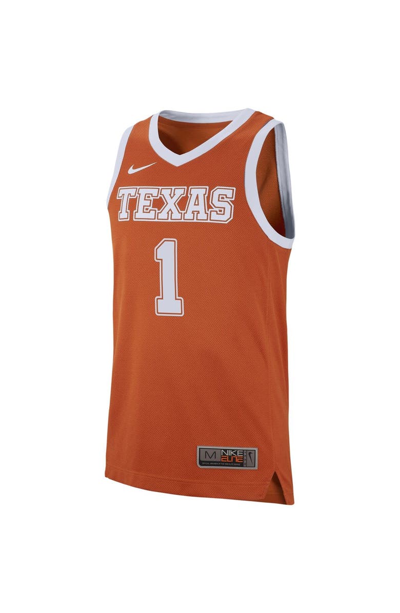 Nike Men's Nike #1 Burnt Orange Texas Longhorns Replica Jersey, Alternate, color, Burnt Orange