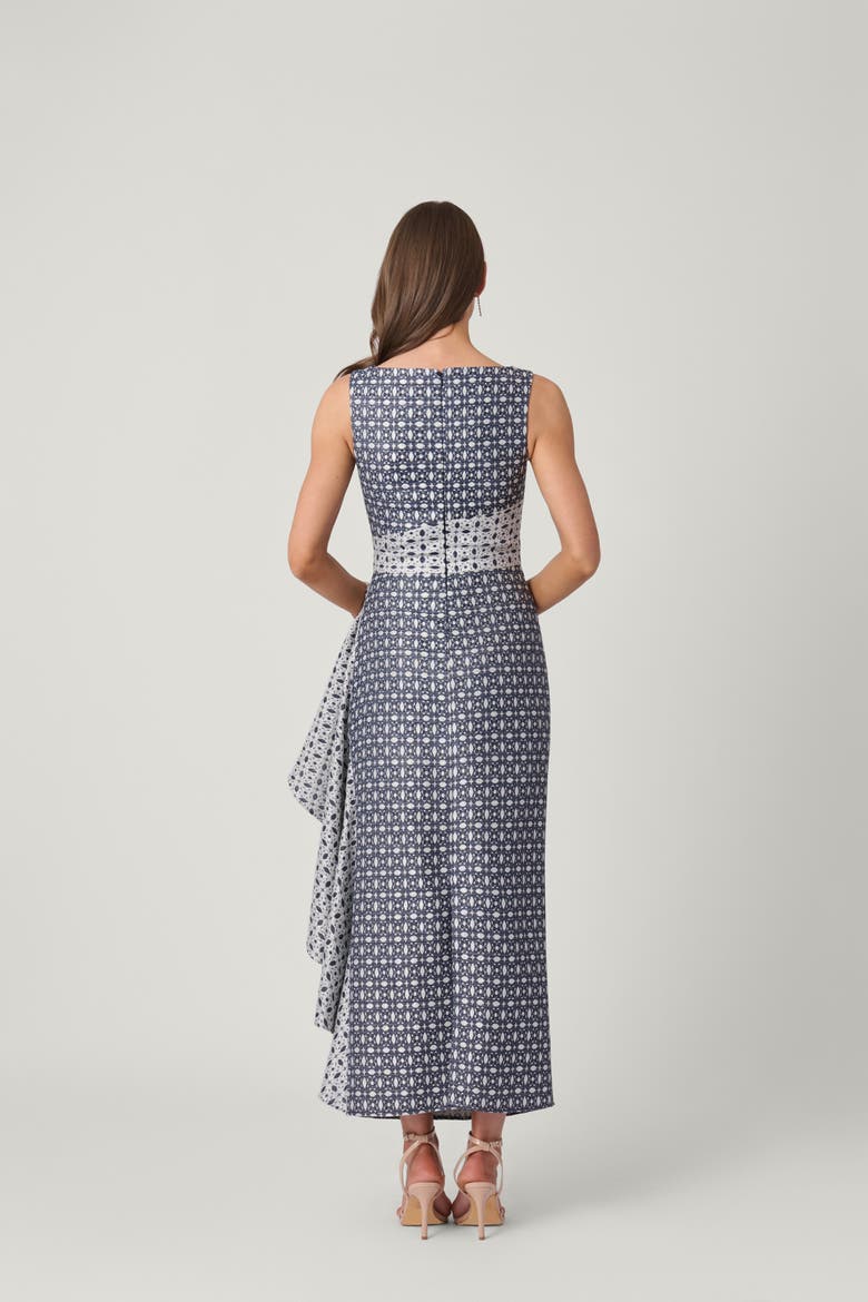 Trinity Jacquard Catherine Dress, Alternate, color, Silver/Indigo