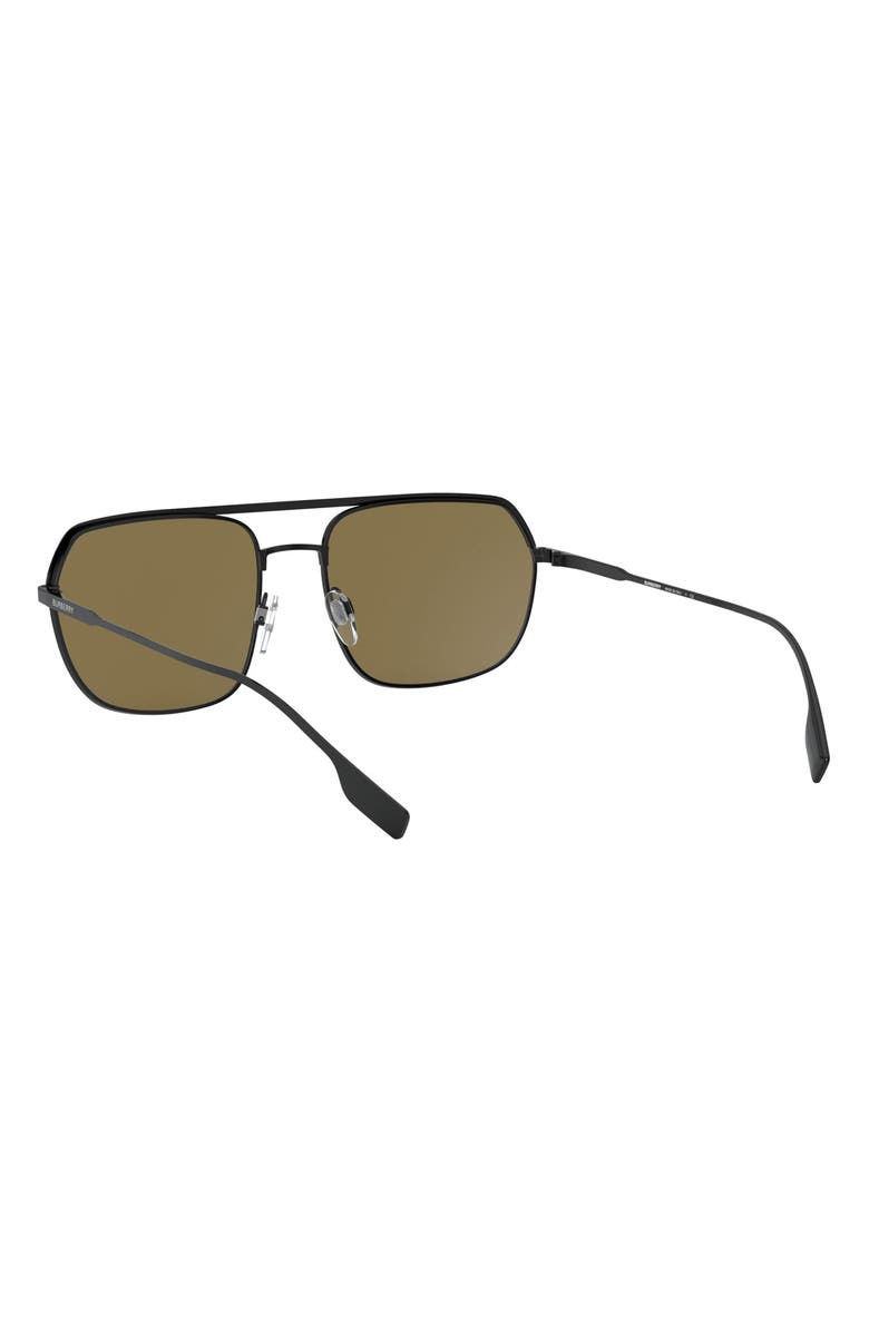 Burberry 58mm Aviator Sunglasses, Alternate, color, Matte Black