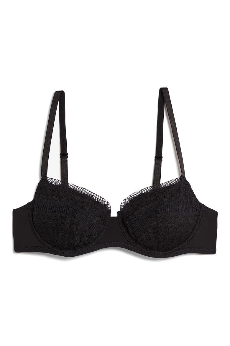Crush Classique Underwire Balconette Bra, Alternate, color, BLACK