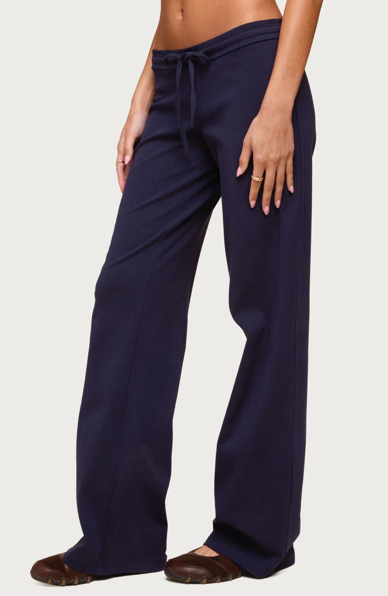 EDIKTED Claudia Stretch Cotton Straight Leg Drawstring Pants, Alternate, color,
