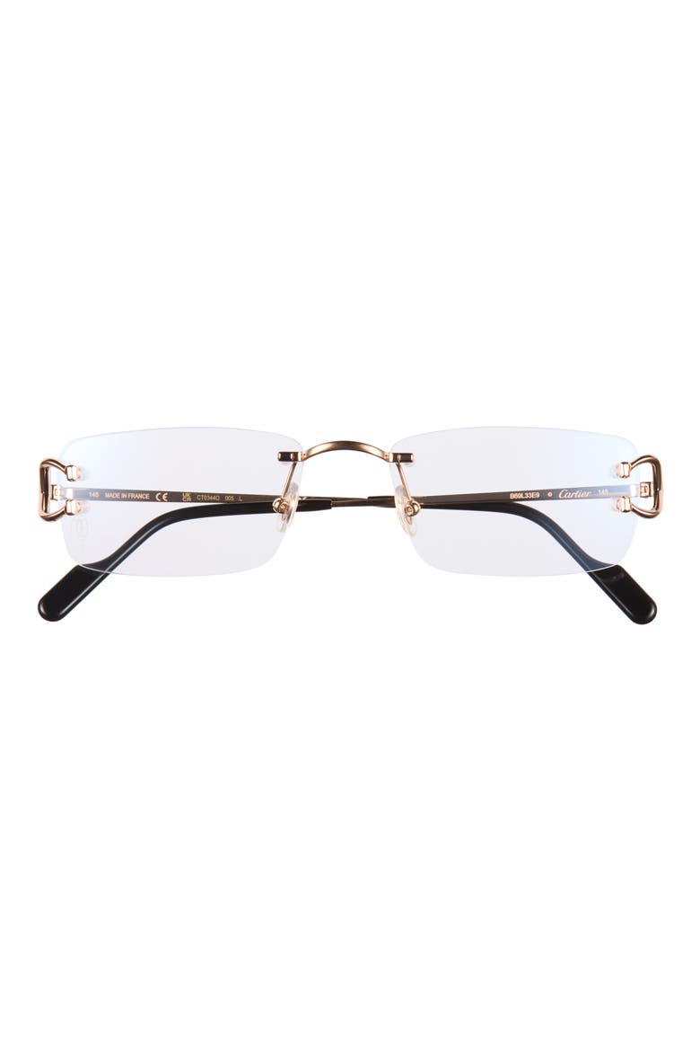 56mm Frameless Rectangular Optical Glasses, Main, color, GOLD