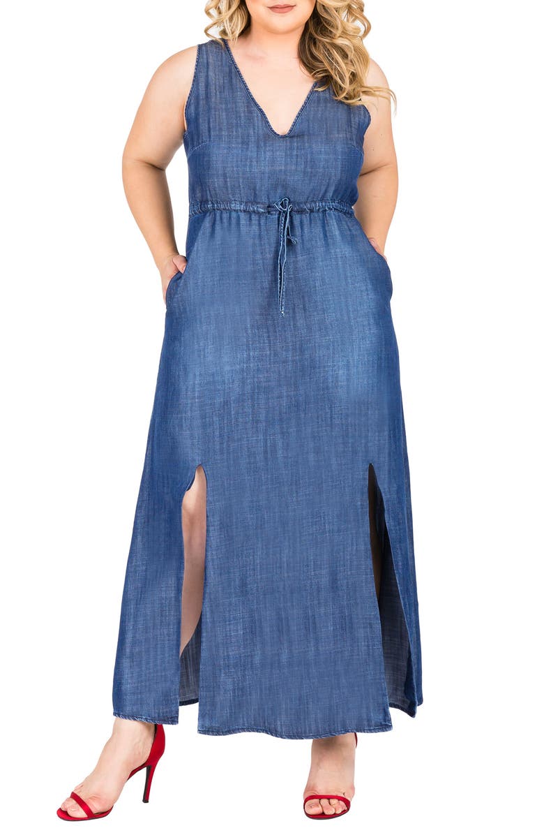 Standards & Practices Amber Maxi Chambray Dress, Alternate, color,