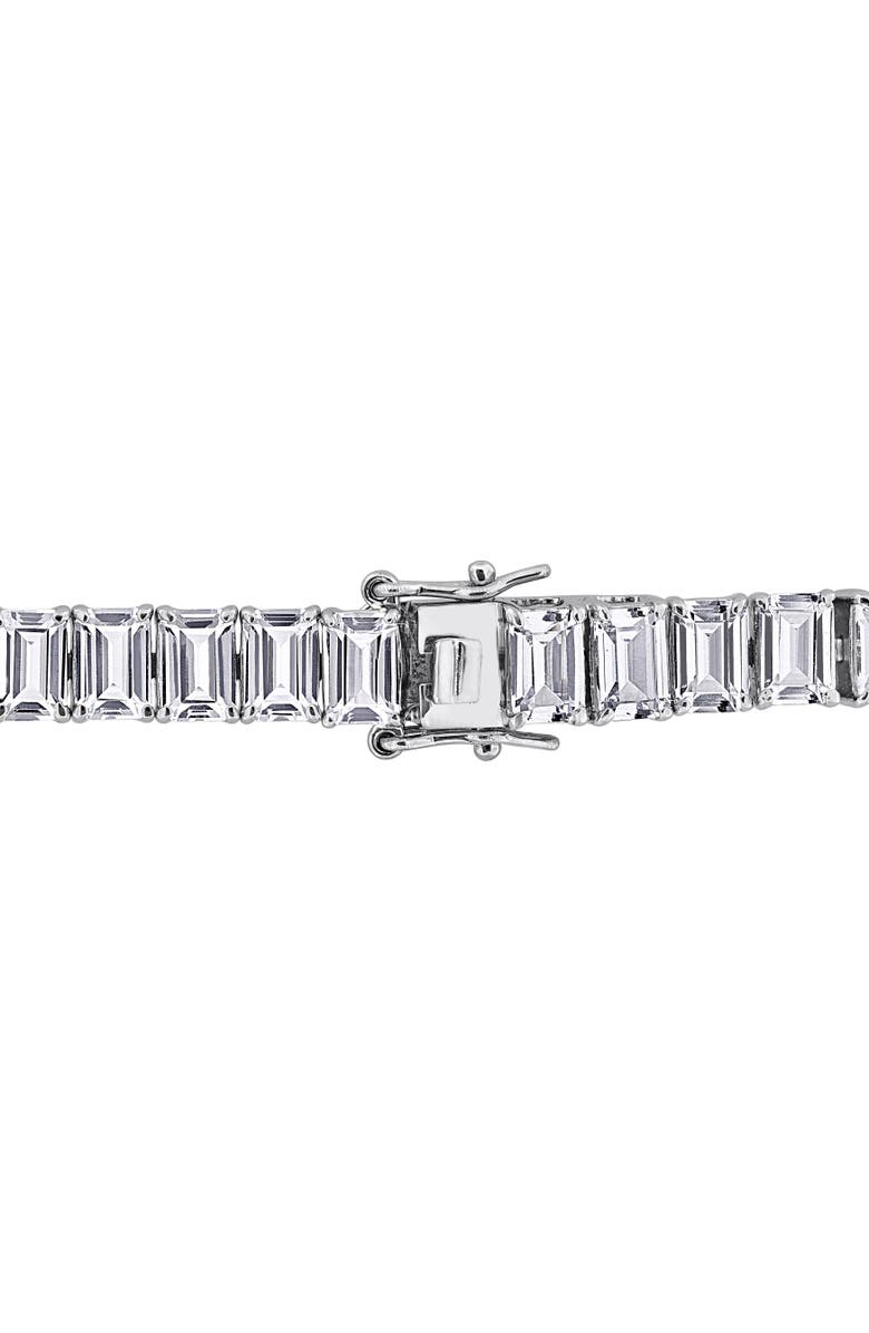 Julianna B. Emerald-Cut Lab-Created White Sapphire Tennis Bracelet, Alternate, color, Sterling Silver