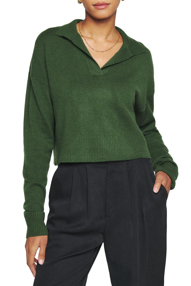 Cashmere Polo Sweater, Main, color, CEDAR