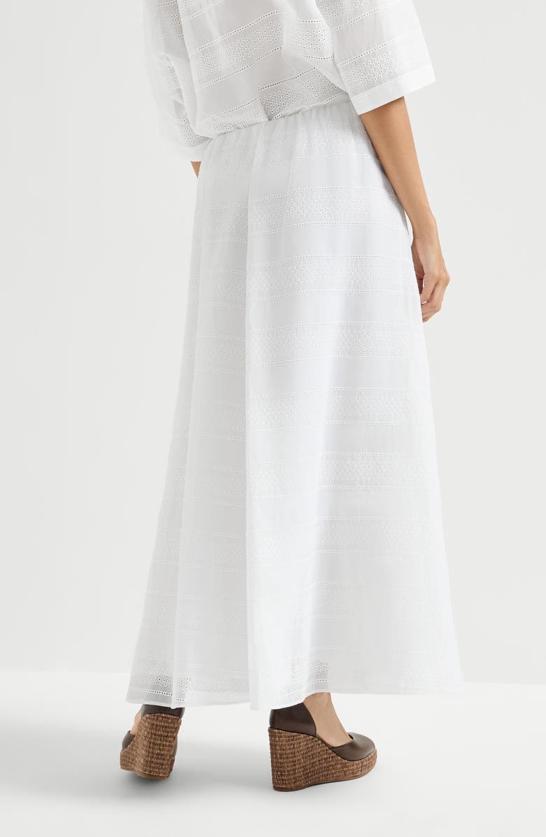 Brunello Cucinelli Broderie anglaise skirt, Alternate, color, White
