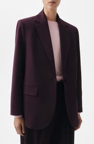 MANGO Selection Straight Fit One-Button Suit Blazer