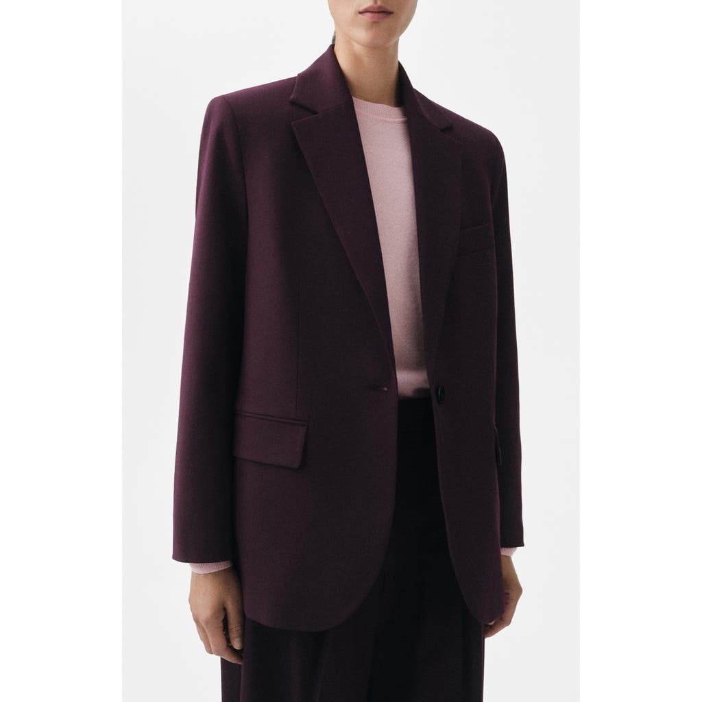 Mango Straight Fit One-button Suit Blazer In Animal Print