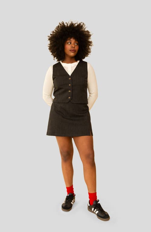 Whimsy + Row Bowie Vest in Black Pinstripe  product