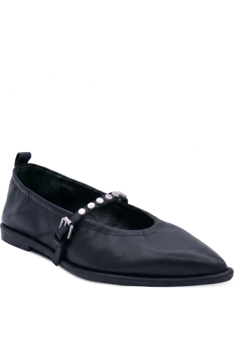 Ash Bella Studded Mary Jane Flat, Main, color, Black