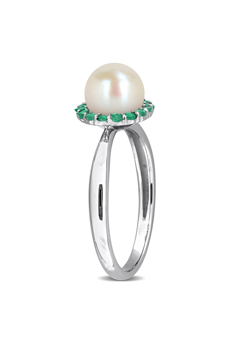 Semiprecious Stone & Cultured Pearl Ring, Alternate, color, GREEN