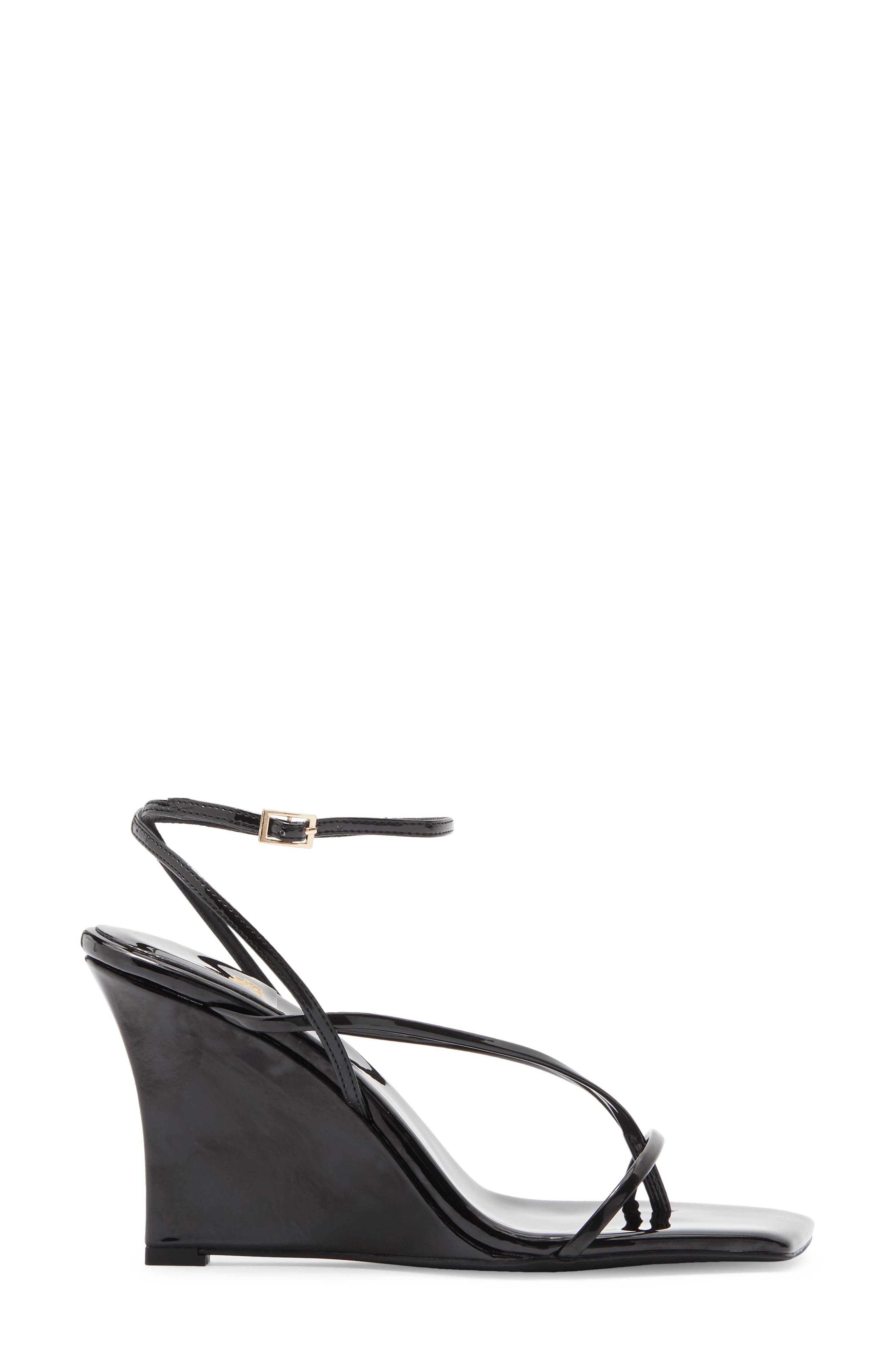 Jeffrey Campbell Herz Wedge Sandal, Alternate, color, Black Patent