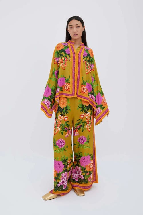 RAISHMA Alisa Green Viscose Shirt at Nordstrom, Size 14