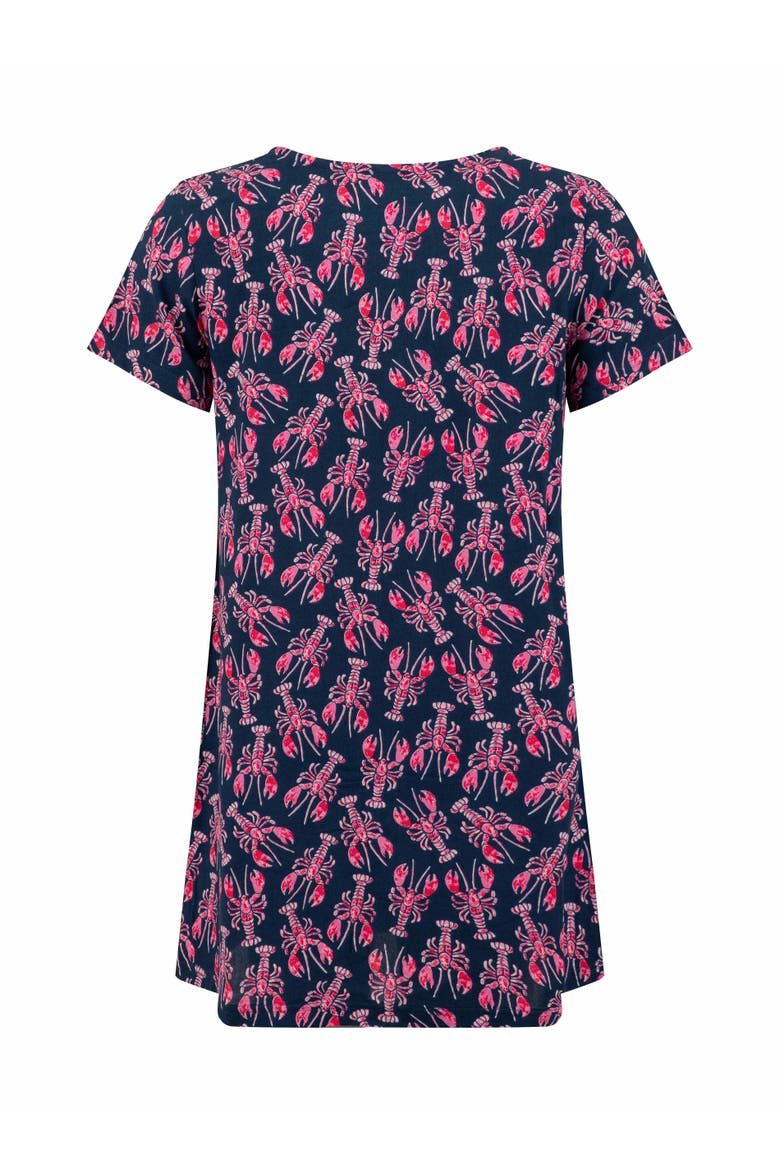 Nuri Printed Viscose Tunic Top, Alternate, color, Mid Navy