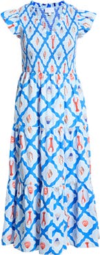SUGARLIPS New Guinea Sunfire Tiered Midi Dress