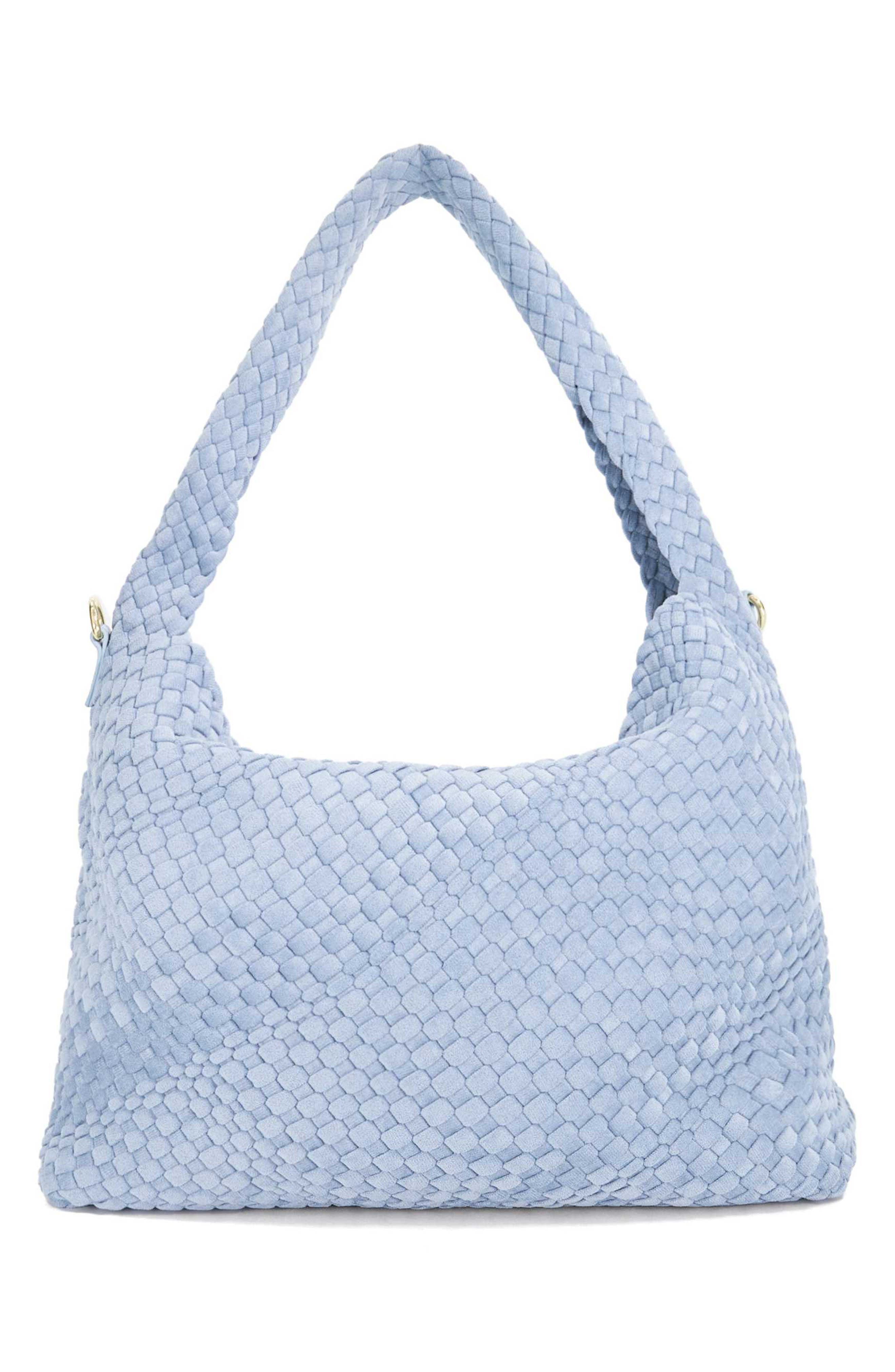 Deliberate L Woven Shoulder Bag, Alternate, color, PALE BLUE