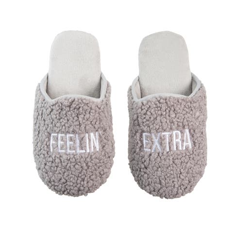 Feelin' Extra Fabric Slippers Lrg/XL Polyester Grey